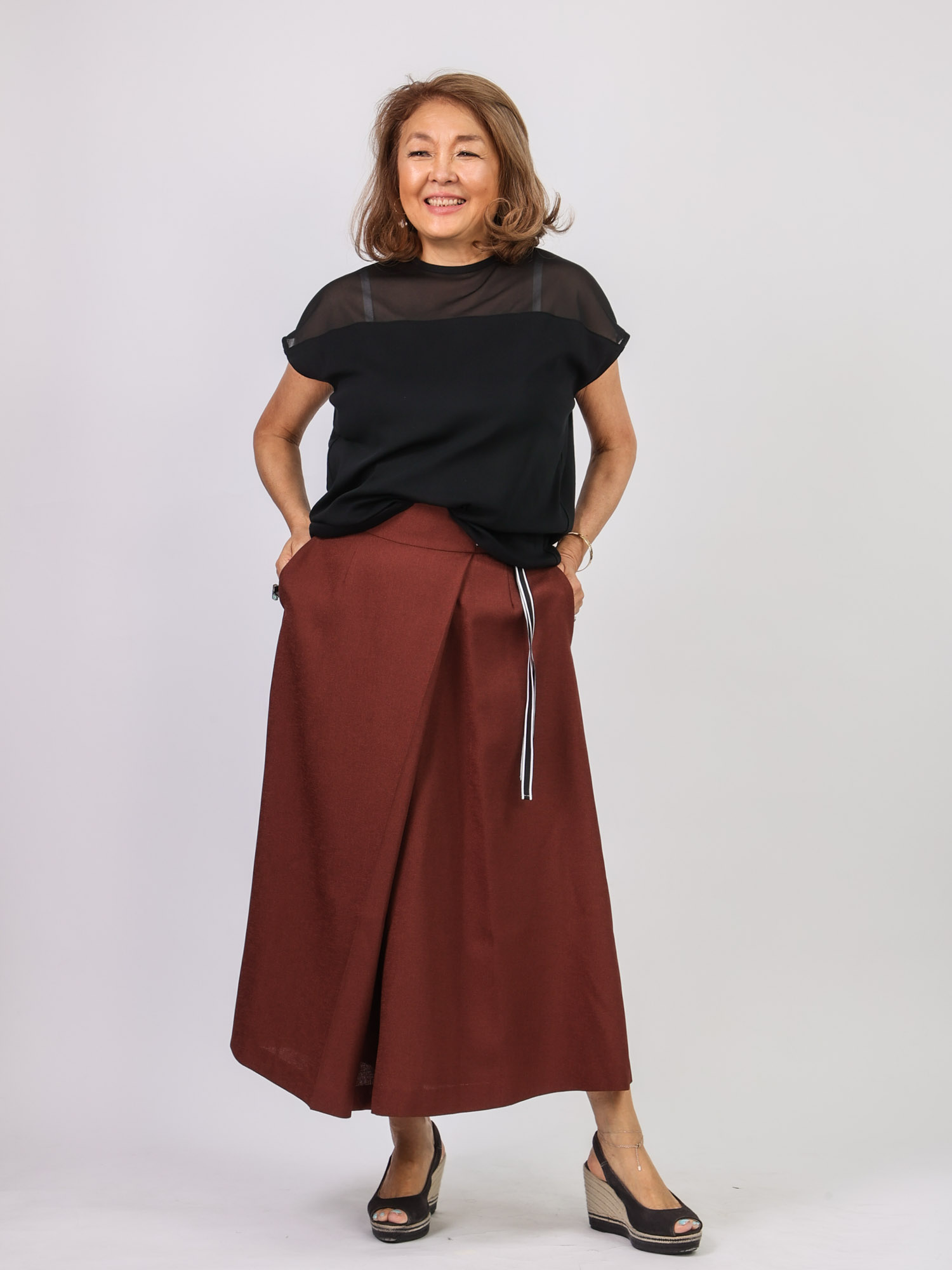 BRAHMIN(ラインテープ付きスカート）