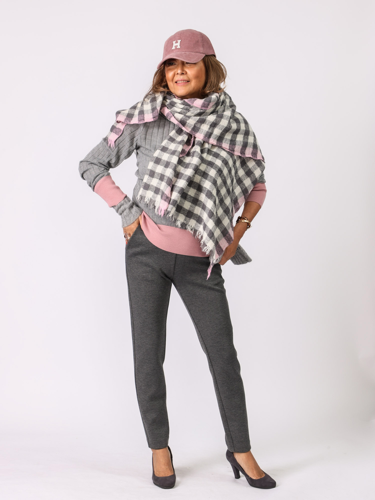 Hartford(チェック大判ストール）