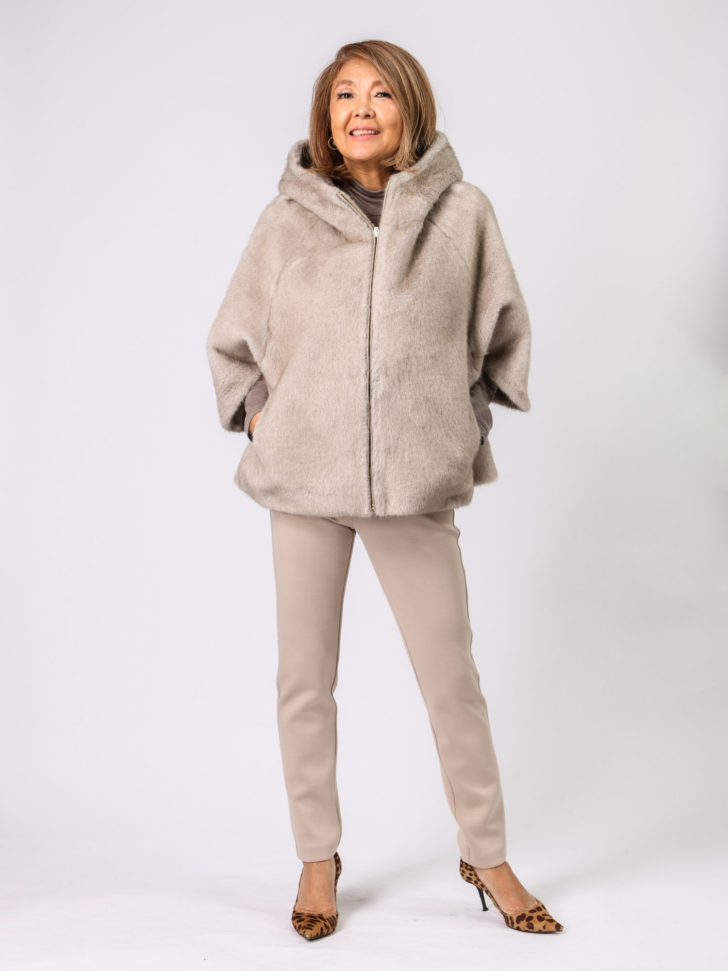 BRAHMIN(フードミンク調ジャケット)