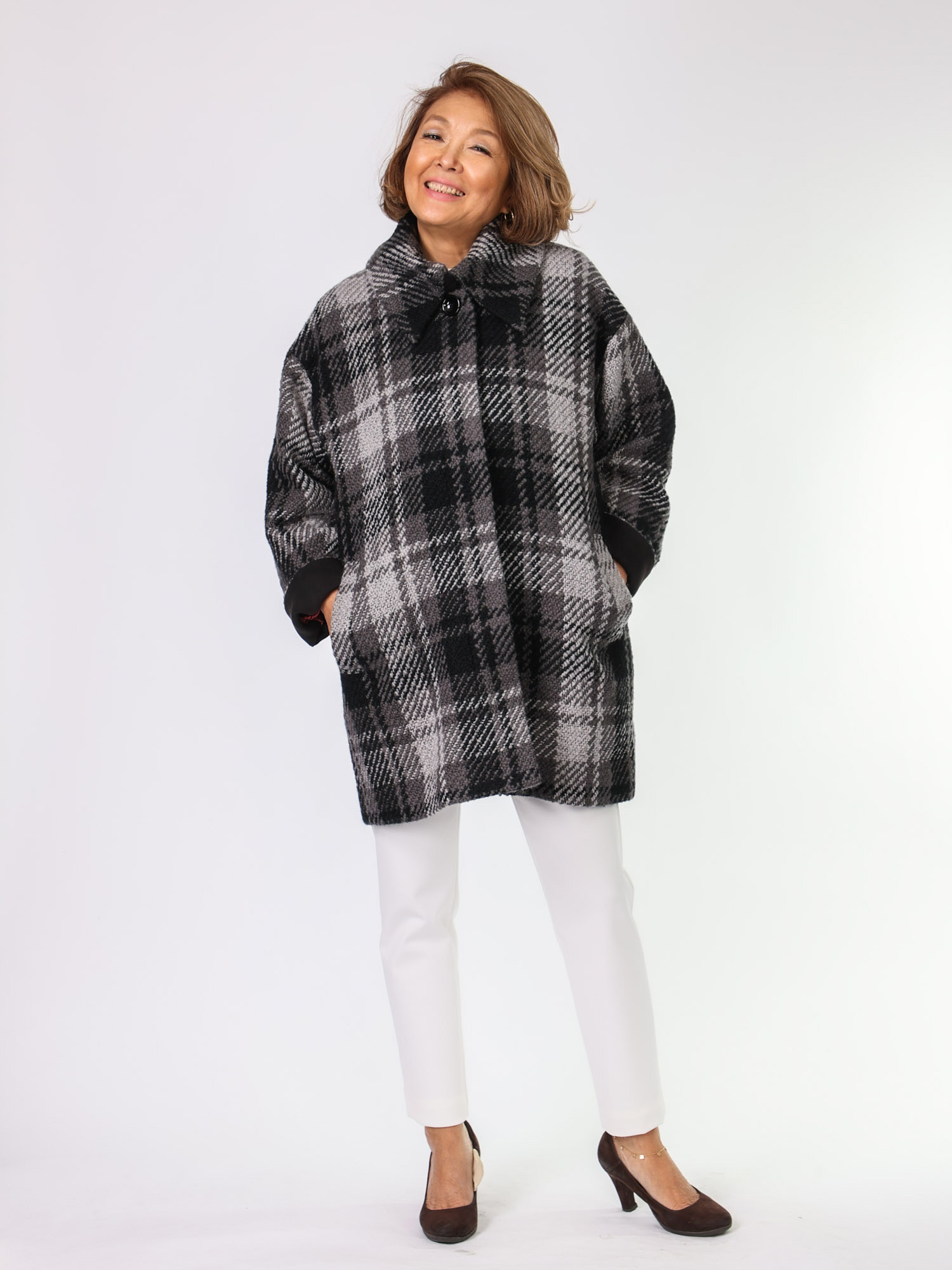 BEATRICE(チェック柄ステンカラーコート)