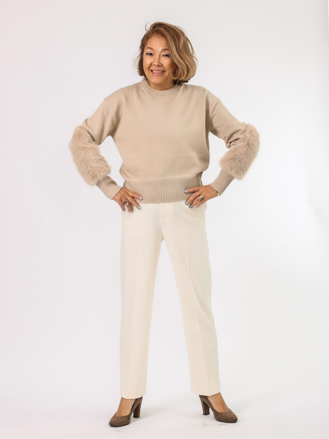 BRAHMIN(袖口ファーセーター）